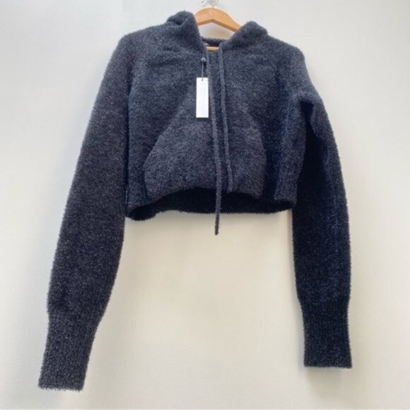 NWT For Love & Lemons Jacques Fuzzy Hoodie Sweatshirt Women Size Small - Picture 3 of 9